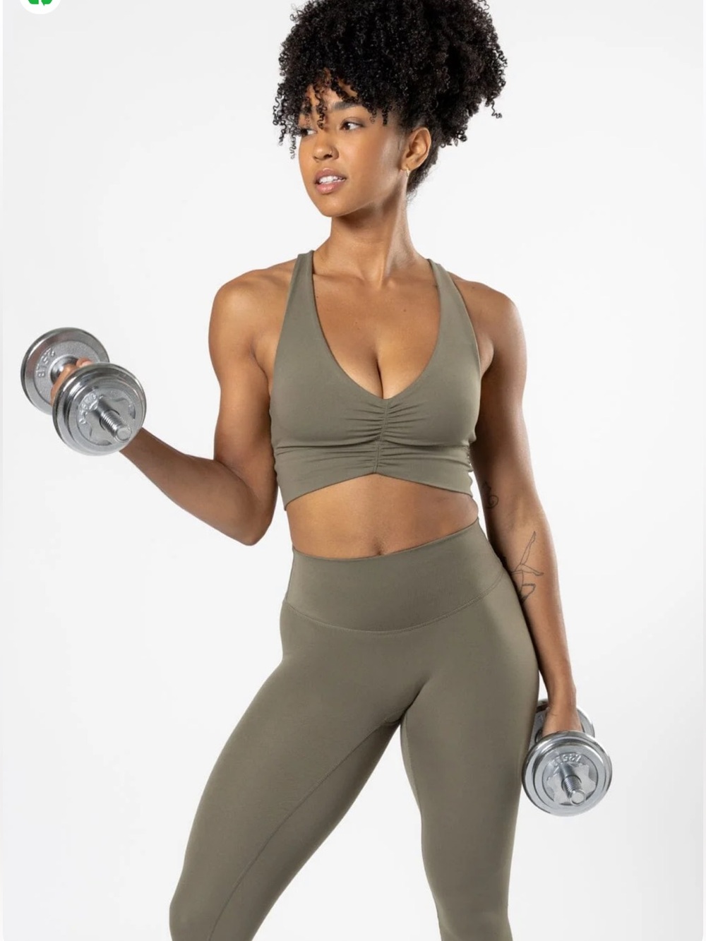 NWT Paragon Ruched Sports Bra in Everglades